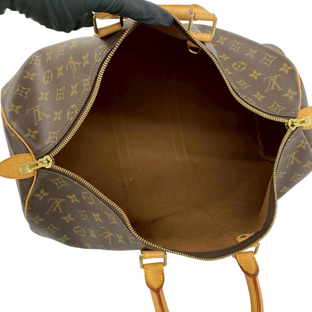 LOUIS VUITTON Vintage Brown Monogram Leather Keepall 45 Boston Bag - Picture 9 of 9